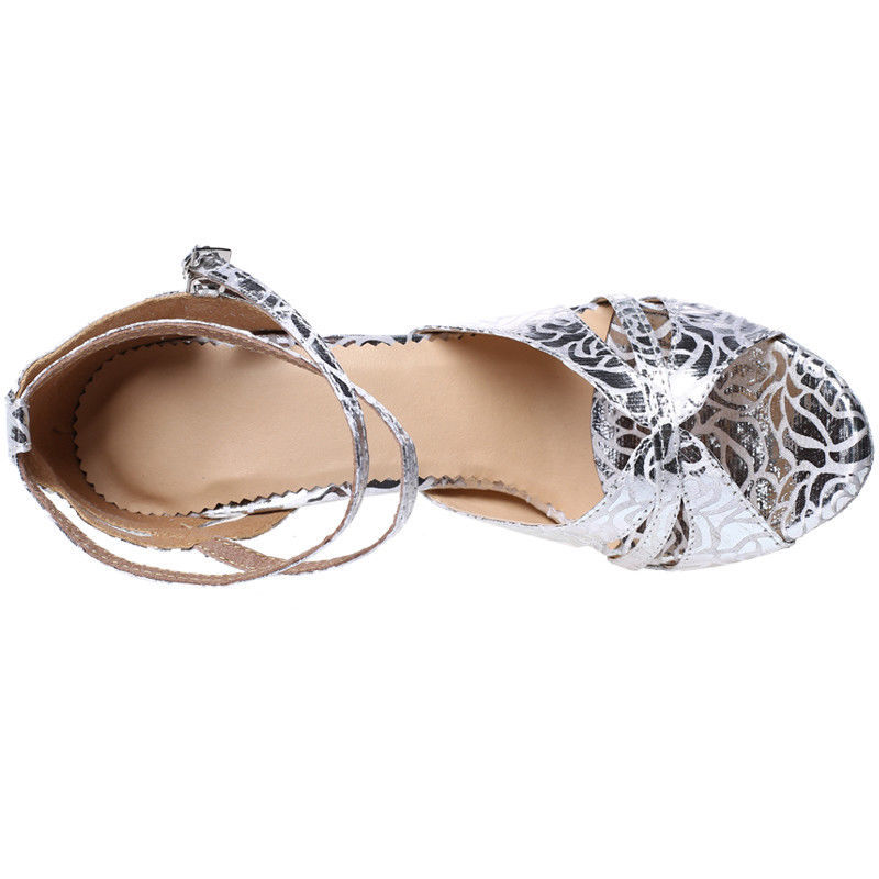 PU Latin Dance Shoes Women's Soft Outsole High-heeled 4‘’ Ballroom ...