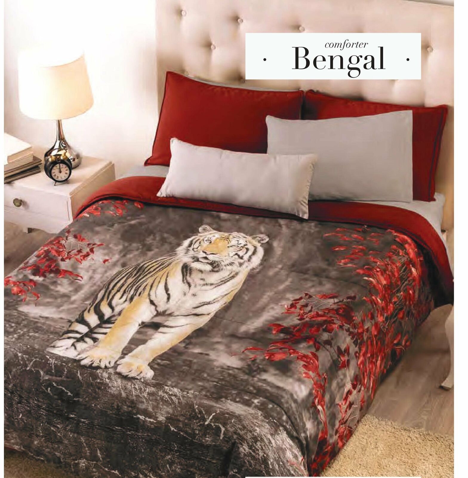 Bengal MultiColor Tiger Print Reversible Comforter Set by Vianney