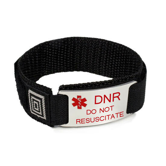 DNR and DO NOT RESUSCITATE Medical Id Alert Bracelet. Free Emergency