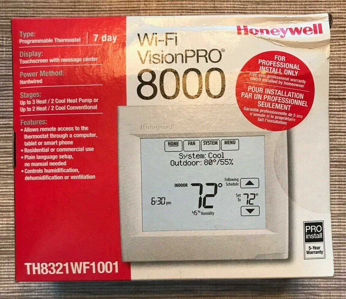 Honeywell VisionPRO Wi-Fi 7-Day Programmable Thermostat (TH8321WF1001 ...