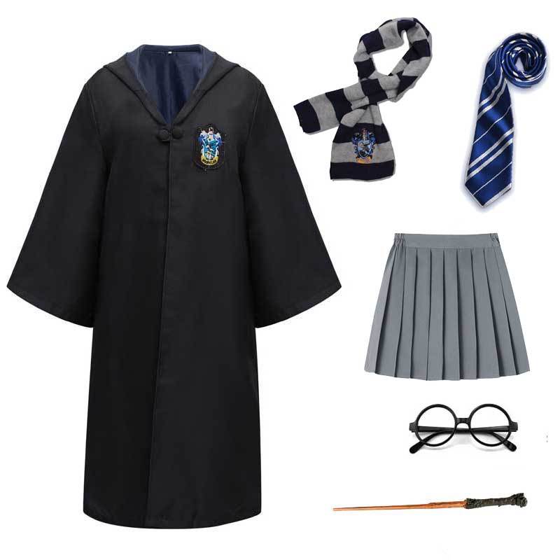 Harry Potter Ravenclaw Cosplay Robe Cloak Clothes Quidditch Costume