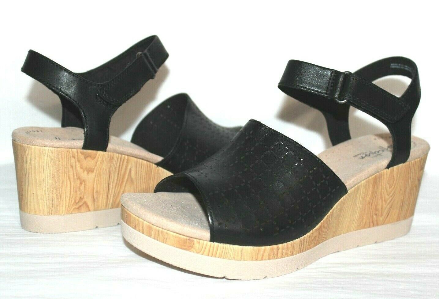Primary image for ❤ Clarks Suede Glory Perforated Leather Platform Sandals 11 M NEW! L @ @ K