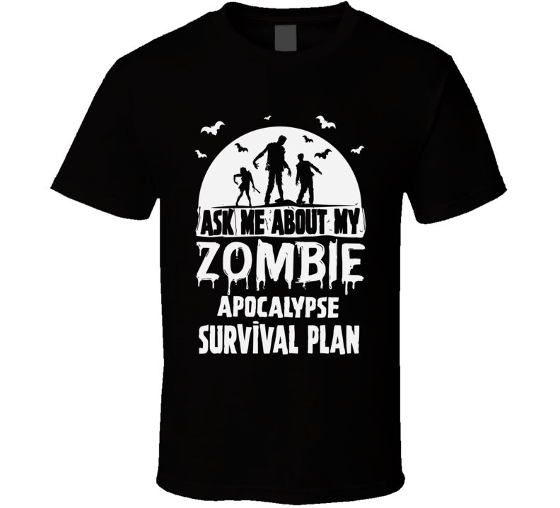 Zombie Apocalypse T Shirt Mens Black Tshirt Survival Tee American ...