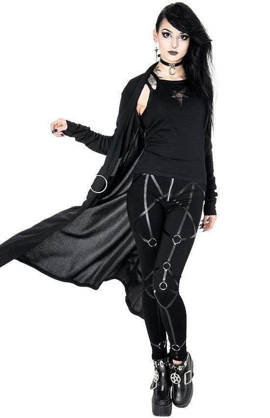 Restyle Nightwalker Gothic Punk Witch Emo Occult Coat Cardigan Sweater ...