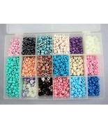 Misc Lot Plastic Pony Beads in Case 9x6mm Opaque Pearlescent Glow in Dar... - $11.87