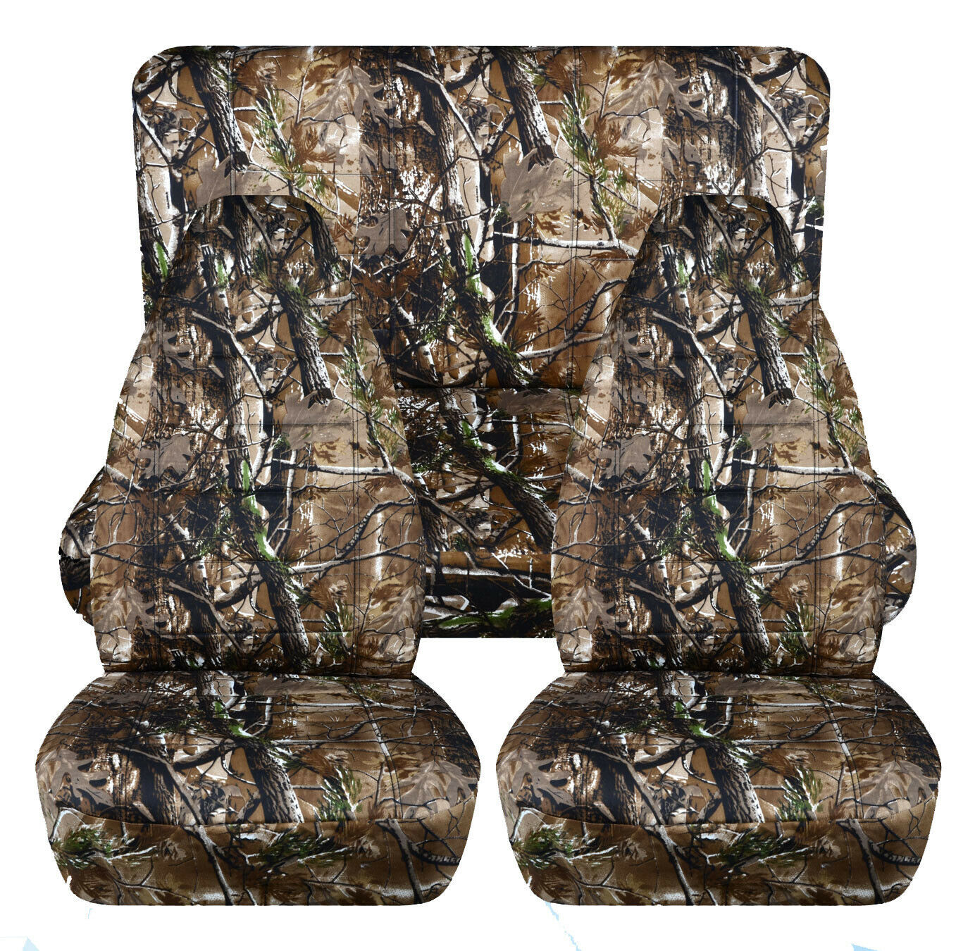 Front and Rear car seat covers fits Ford F150 truck 1997 to 2003  Camo Woods