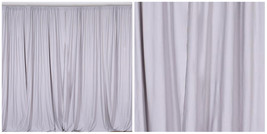 Polyester Curtain Panel Backdrops Rod Pockets Multiple 5x8&#39; - Silver - P01 - $89.99