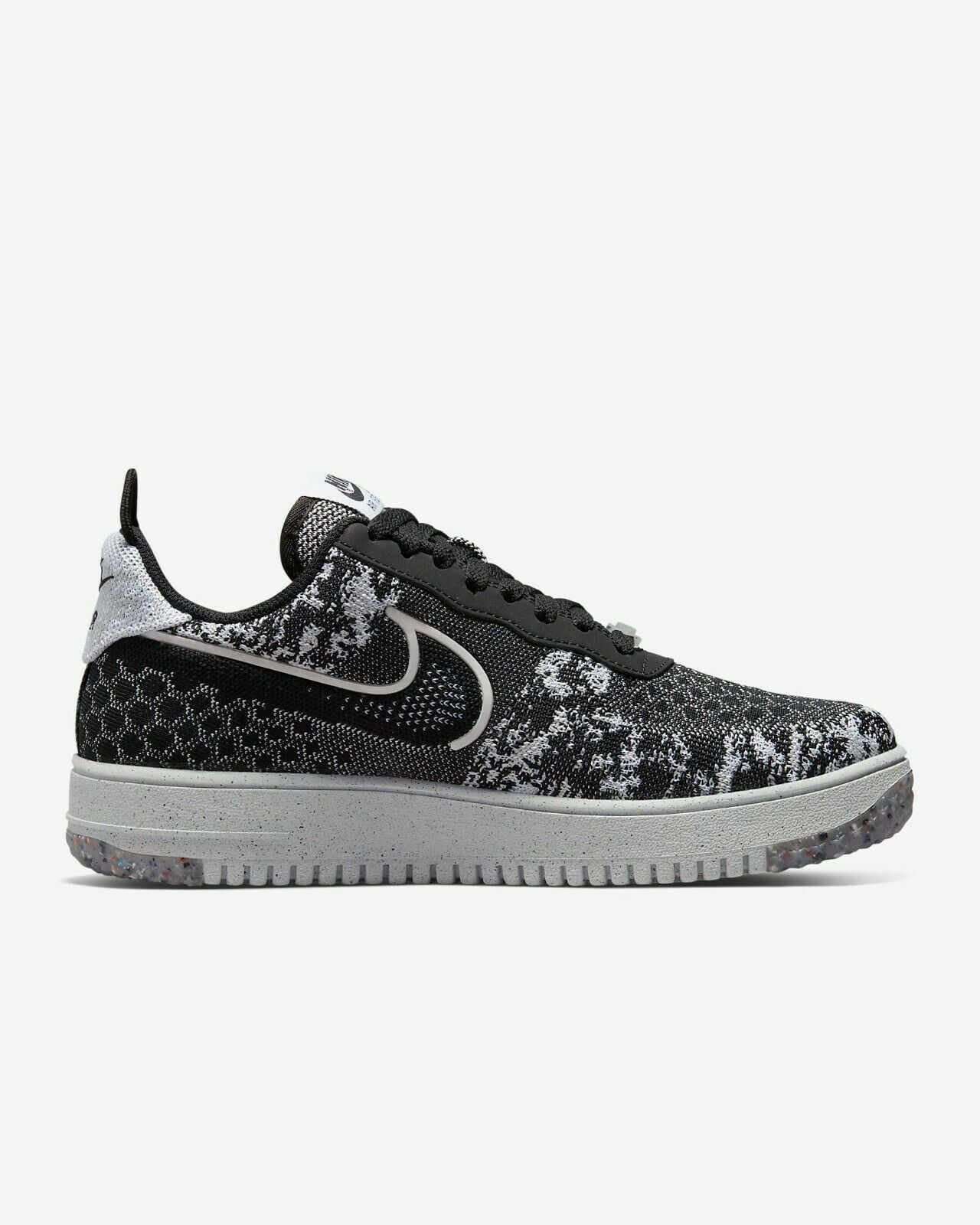Nike Air Force 1 Crater Flyknit Next Nature Trainers in Black and White