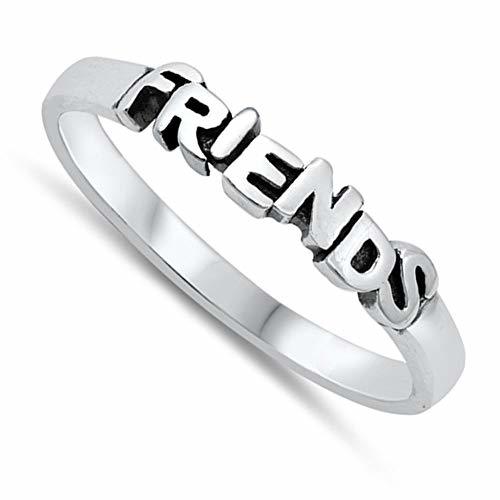 Elegant Touch BFF Friendship Rings for Women Personalized Sterling Silver Best F