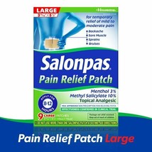 Salonpas 9 Large Pain Relief Patches Topical Back Ache Sore Muscles Exp:... - $17.33