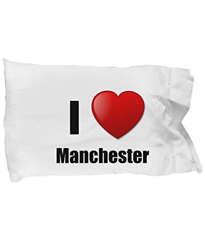 Manchester Pillowcase I Love City Lover Pride Funny Gift Idea for Bed Body Pillo