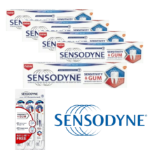 SENSODYNE Original Sensitivity & Gum Toothpaste - 100g x 5 (Free 3x Toothbrush) - $53.56