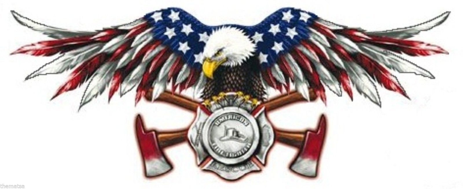 Primary image for AMERICAN FIREFIGHTER FIRE EAGLE HELMET LAPTOP  MADE IN USA  DECAL STICKER