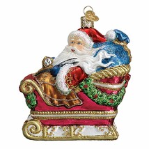 Old World Christmas Santa In Sleigh Glass Christmas Ornament 40306 - $35.88