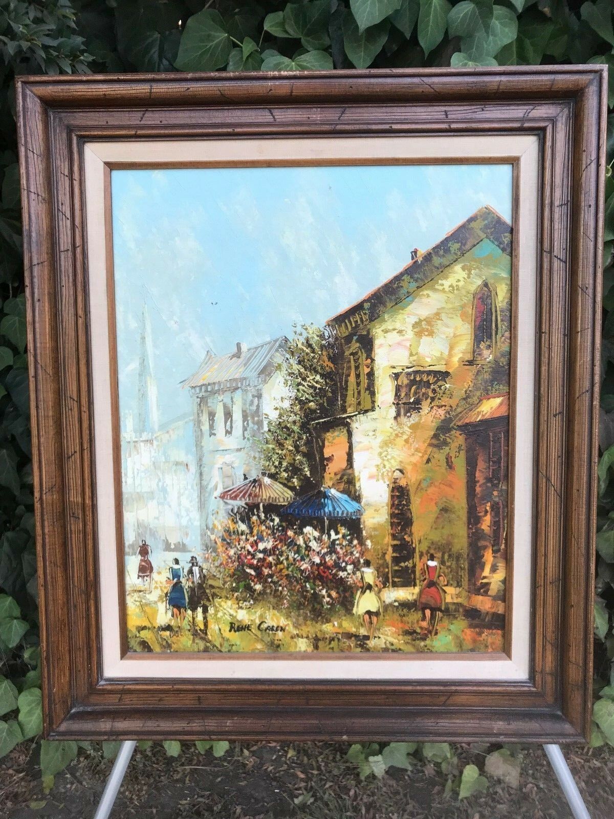 RENE CARON Original 1970s MODERN IMPRESSIONIST IMPASTO MID CENTURY Oil ...