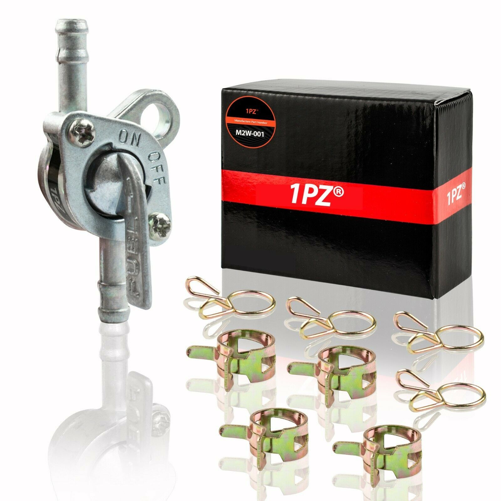 Gas Tank Fuel Petcock Pump Valve 1/4" 6mm OD Fits 3/16" Hose Generator Scooter Fuel Petcocks