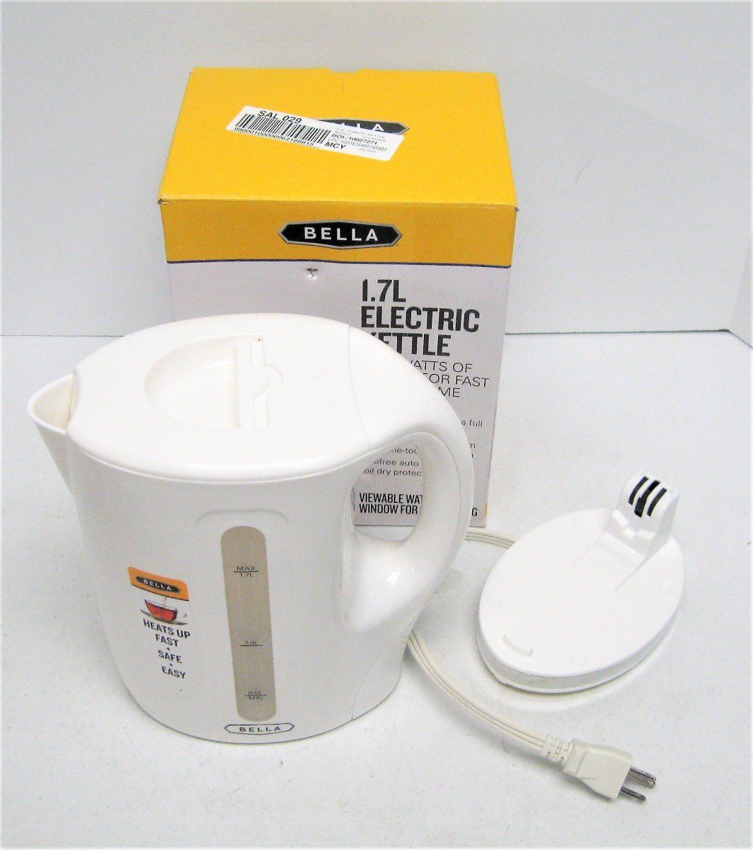 BELLA 14580 White Cordless Electric Kettle 1.7l 1500 Watts Bpa Free