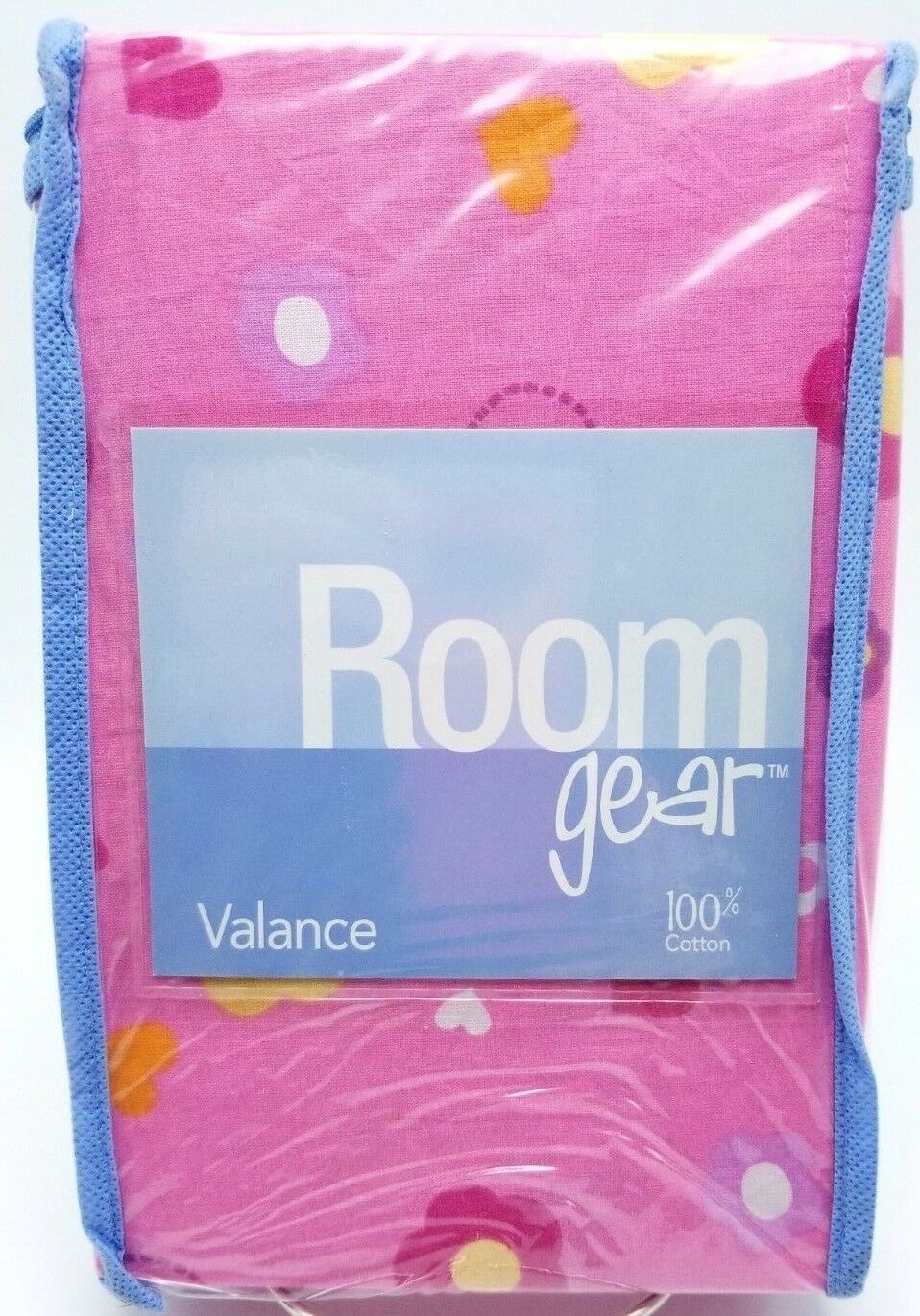 Girls Pink Flower Hearts Window Valance 100% Cotton Fabric 84x13 New
