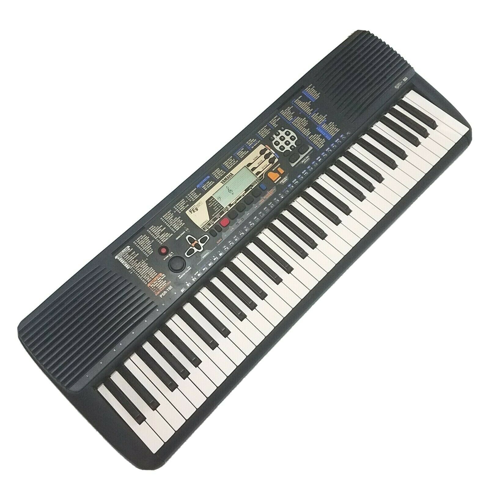 YAMAHA PSR195 61 Key Keyboard w Power Supply & Stand TESTED & Sounds