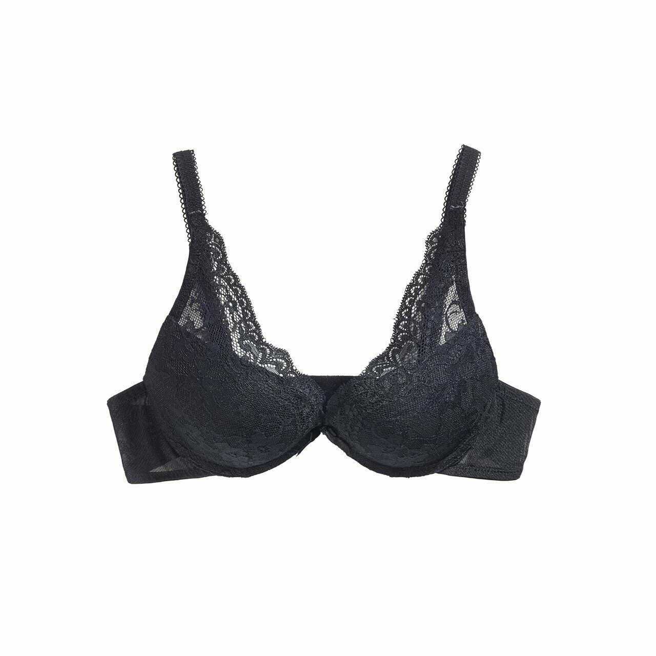 The Little Bra Company BLACK Lucia Level 3 PushUp Plunge Bra, US 28A
