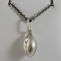 SOLID 925 BURNISHED SILVER NECKLACE WITH FOOTBALL BALL PENDANT MADE IN ITALY image 1