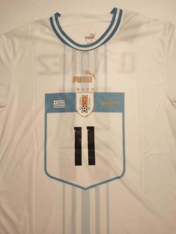 Darwin Nunez Uruguay 2022 World Cup Qatar Match Slim White Away Soccer ...