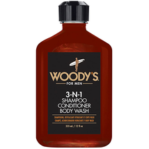 Woody's 3-N-1 shampoo, conditioner & body wash, 12 fl oz