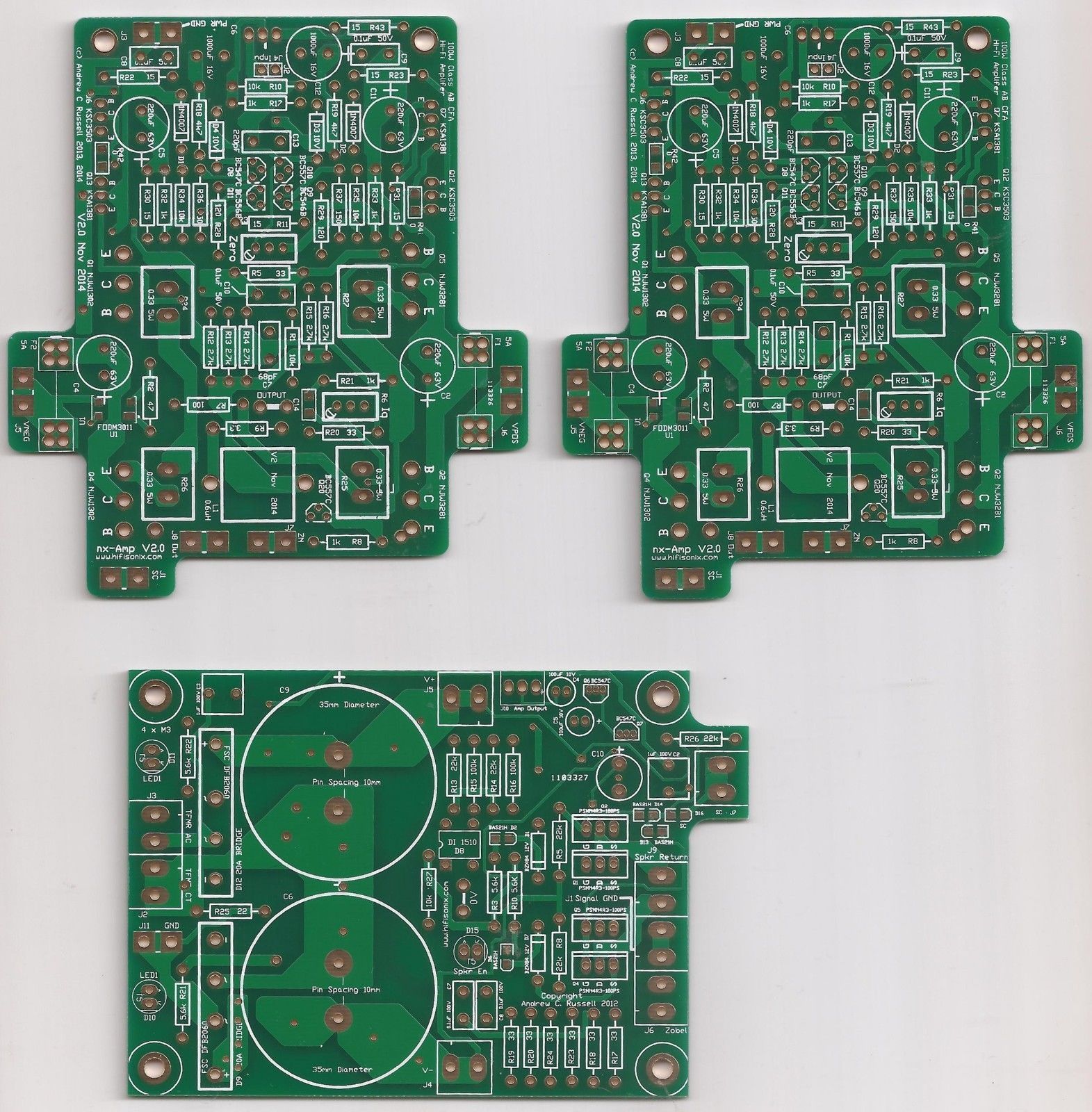 100Wx2 Ovation nx Current Feedback Amplifier PCB set new version 2.0