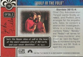 John Fiedler 1998 Star Trek Card #110 Signed Twice image 2