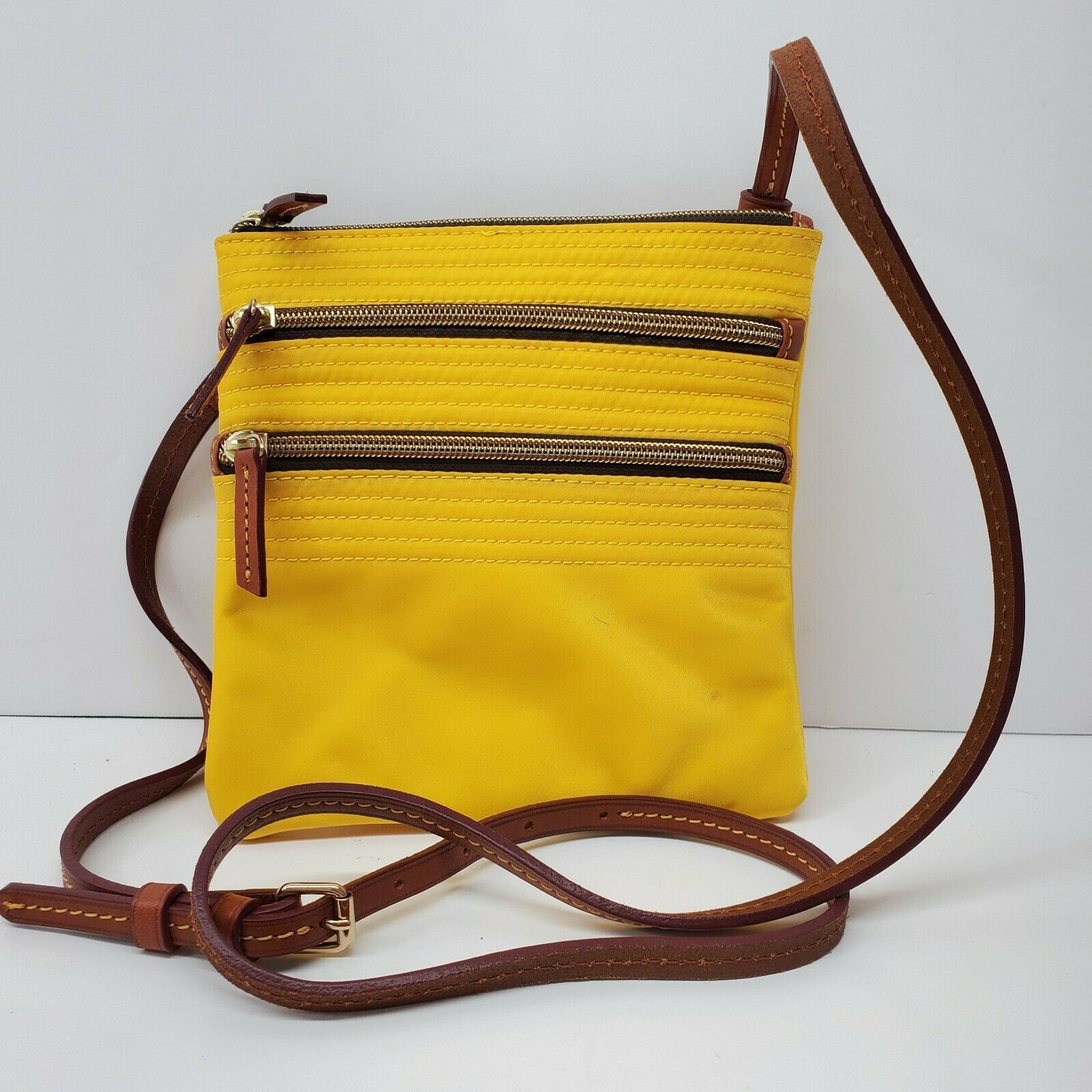 triple zip small crossbody bag