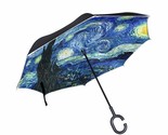 Ry night reverse umbrella van gogh oil painting double layer inverted umbrella for thumb155 crop