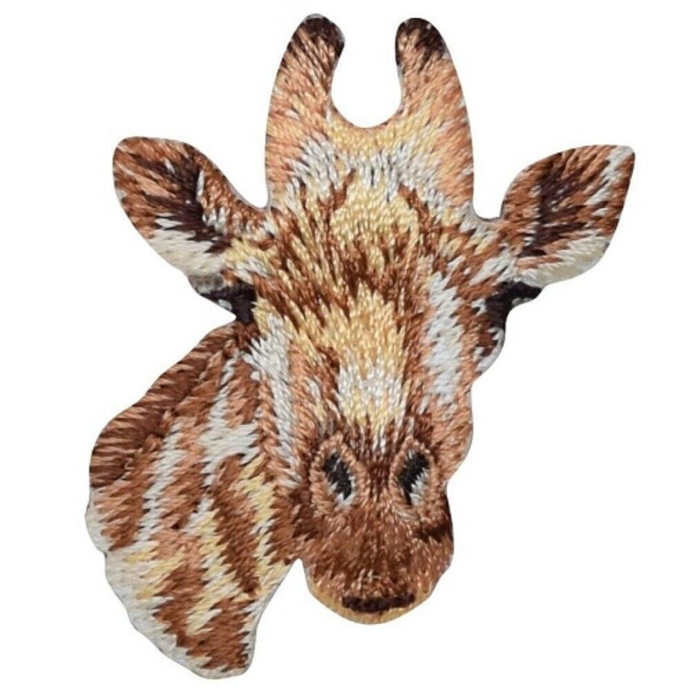 Giraffe Applique Patch - Giraffe Head, Animal Badge 1-3/4 (Iron on)
