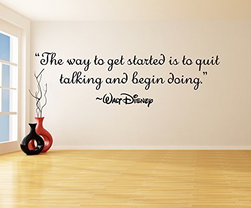 Primary image for ( 87'' x 26'' ) Vinyl Wall Decal Quote The way to Get Sarted / Is to Quit Talkin