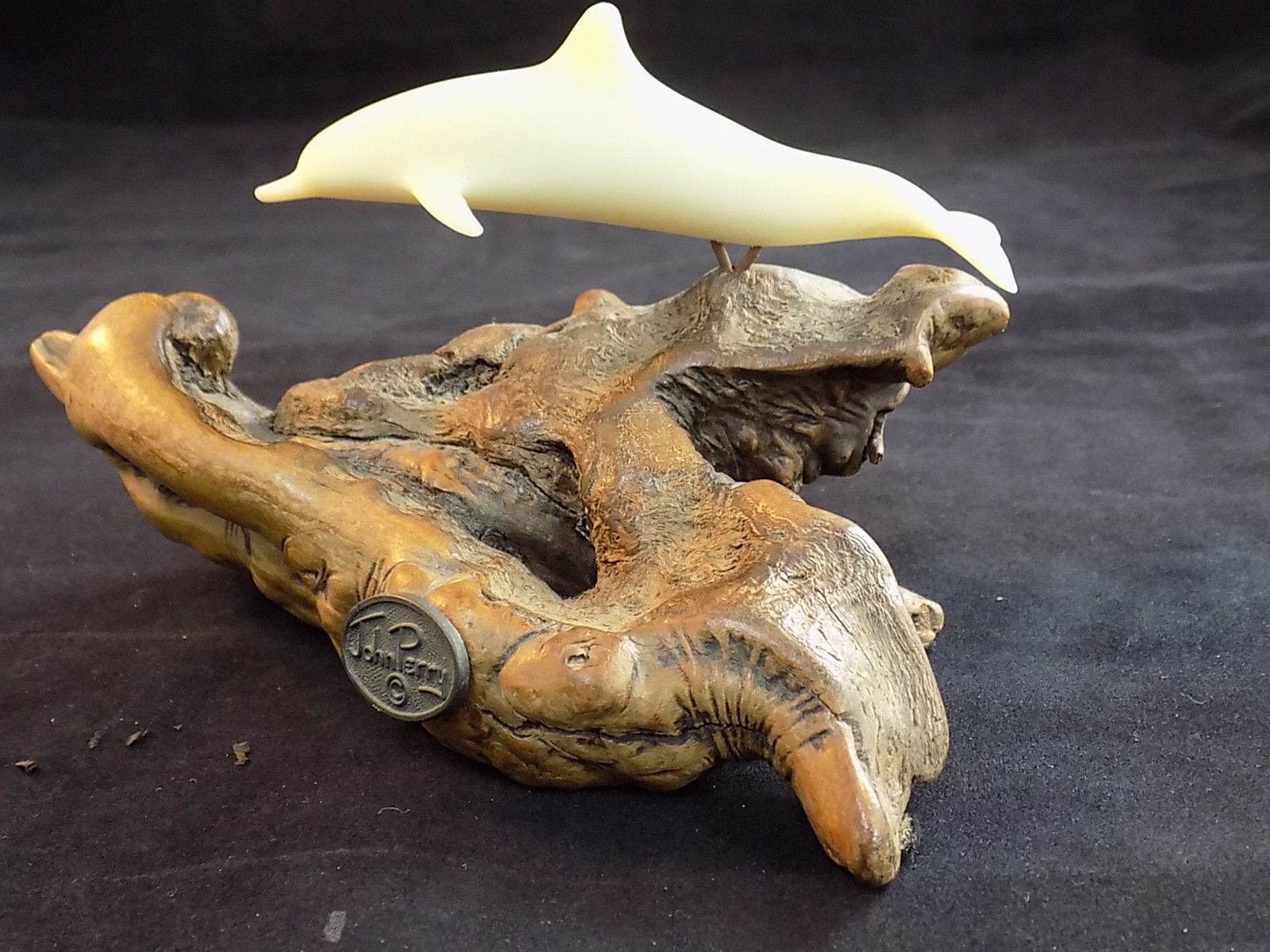 John Perry Driftwood Dolphin Sculpture Art and 50 similar