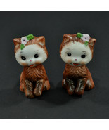 Cat Salt and Pepper Shakers Kittens Handpainted Porcelain Made in Korea ... - $17.81