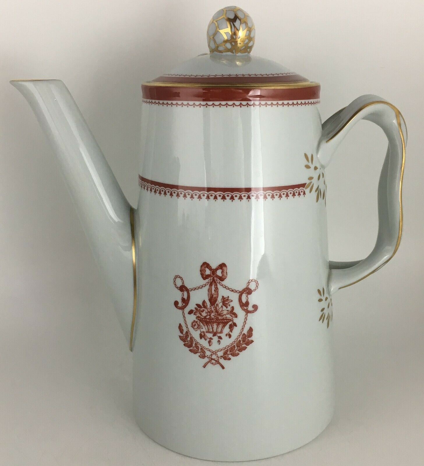Primary image for Spode Newburyport Y3360 Red Coffee pot & lid