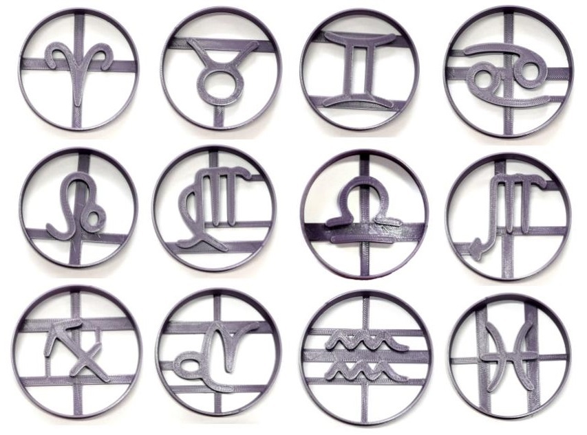 Zodiac Signs Astrology Horoscope Symbols Set of 12 Cookie Cutters USA PR1598
