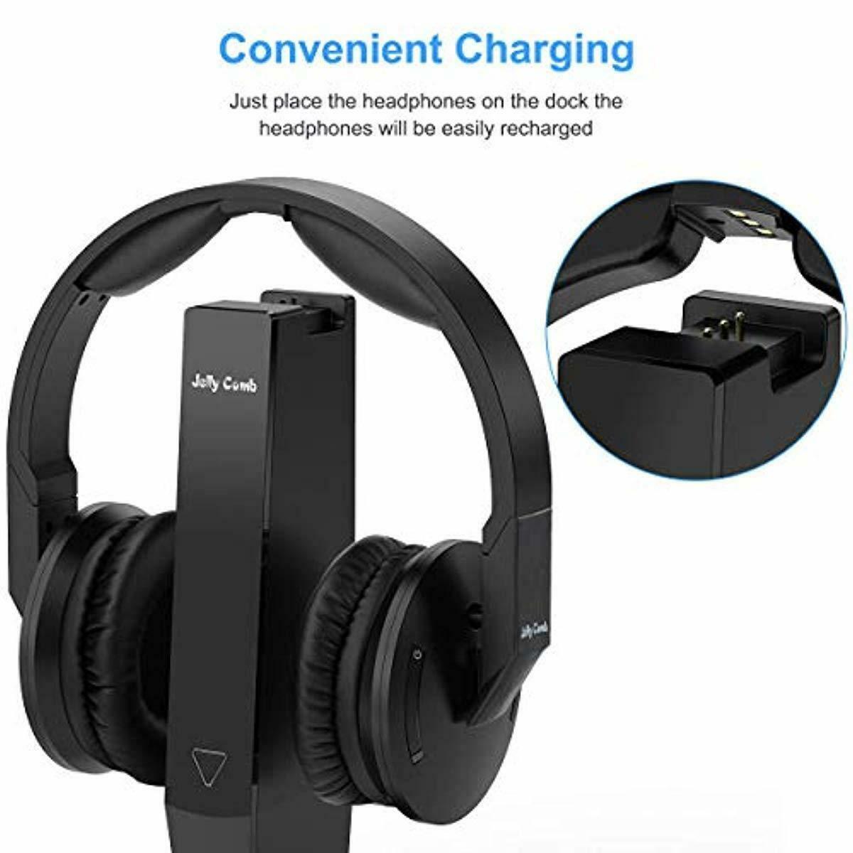 Wireless Optical TV Headphones, Jelly Comb OverEar 2.4GHz Wireless TV
