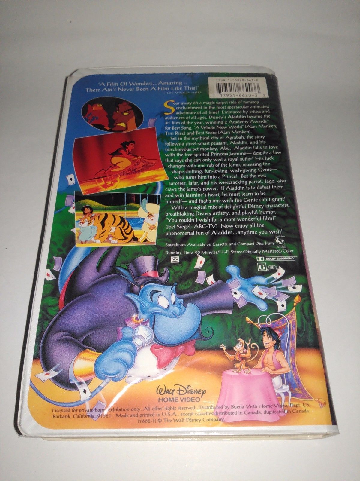 Aladdin VHS 1993 Black Diamond Disney Movie VCR Video Tape ETVB VHS Tapes