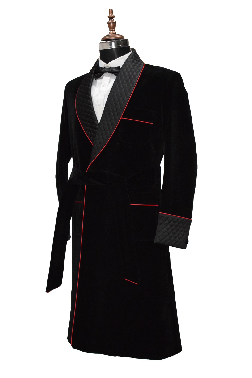 Men Black Smoking Jacket Designer Luxury Party Wear Long Coats - Men's ...