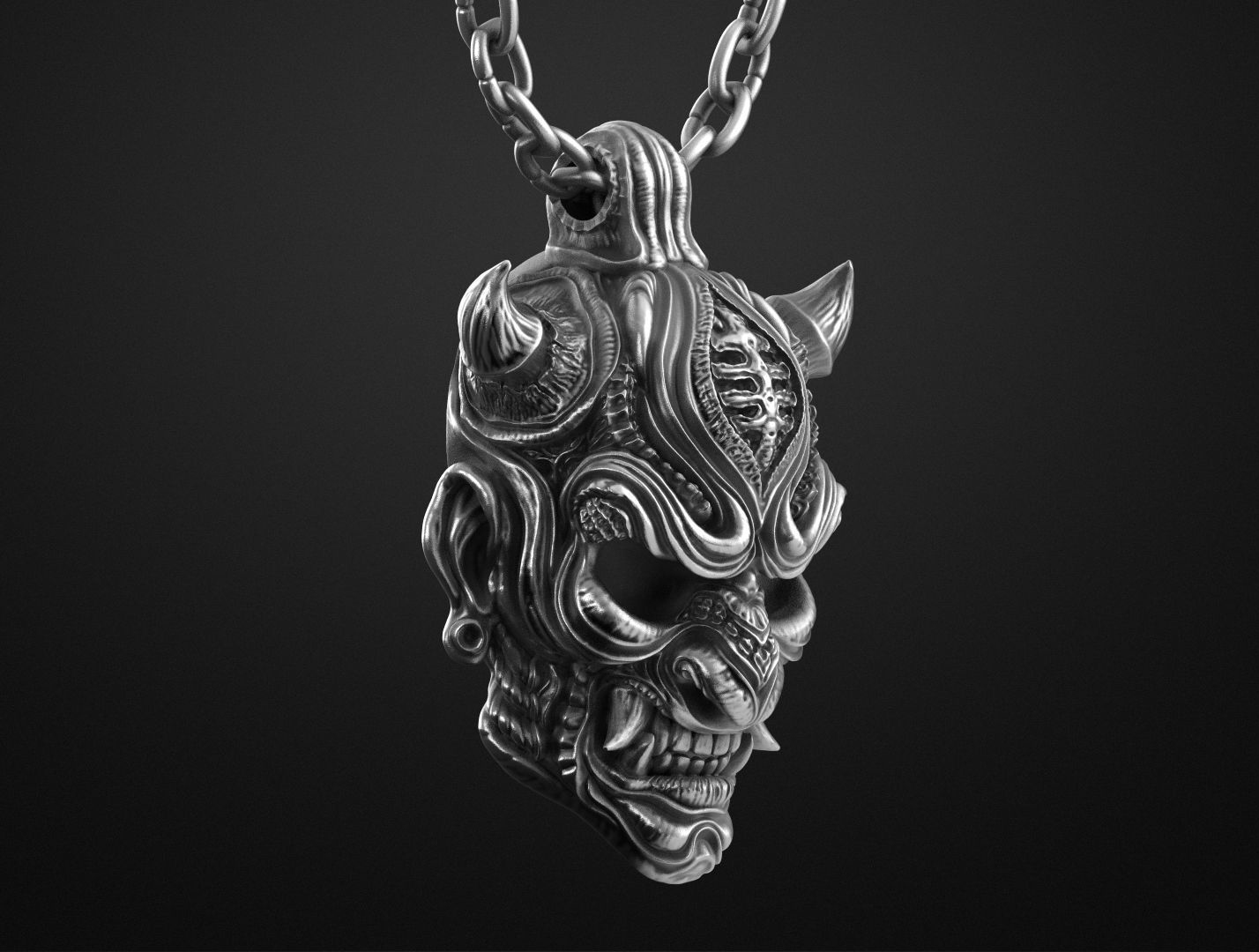 U7 Hannya Mask Necklace