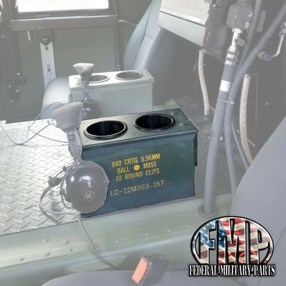 1 MILITARY HUMVEE LARGE SIZE AMMO CAN CUP HOLDER (2 cups) CENTER
