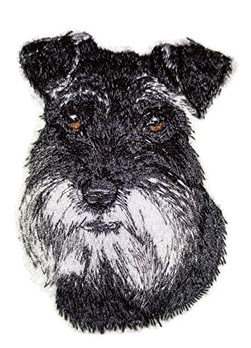 Amazing Dog Faces[ Schnauzer Dog Face] Embroidery Iron On/Sew Patch [2.94 x 4]