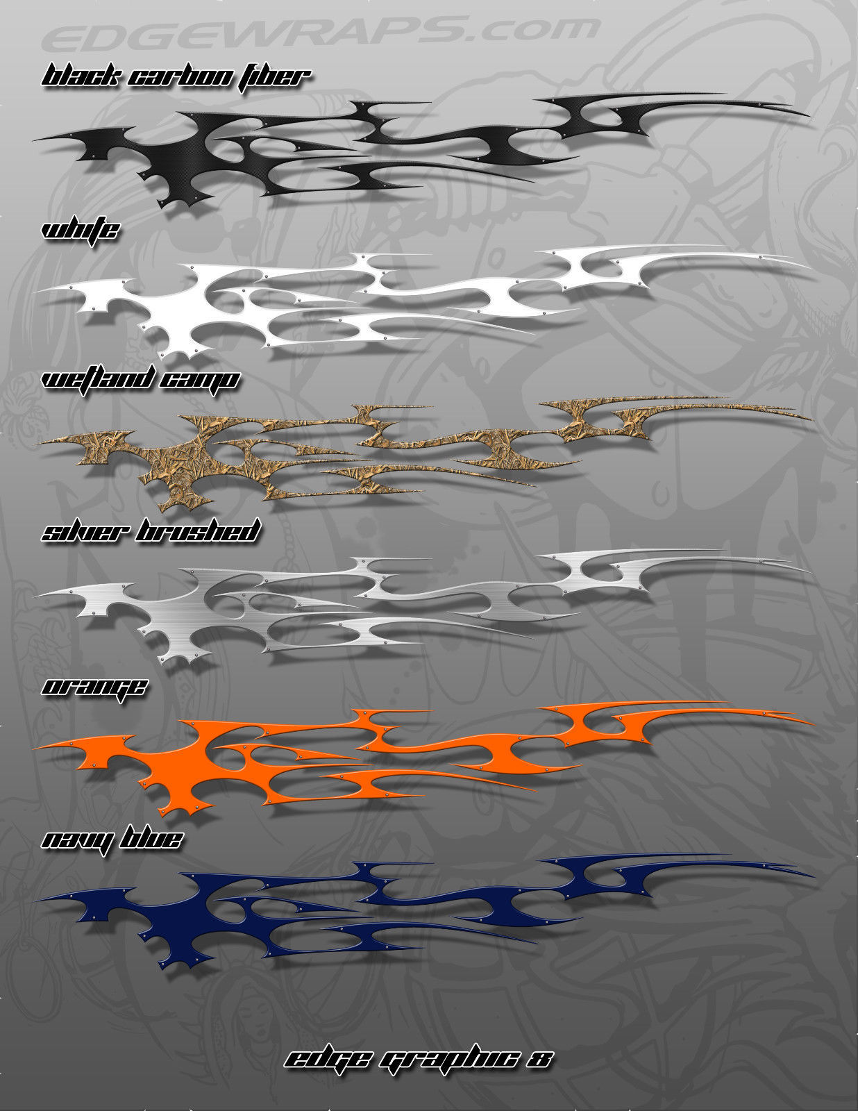 Image of RACE CAR TRUCK TRAILER BOAT GRAPHIC WRAP EG8 - 4 SIZES MANY COLORS AVAILABLE