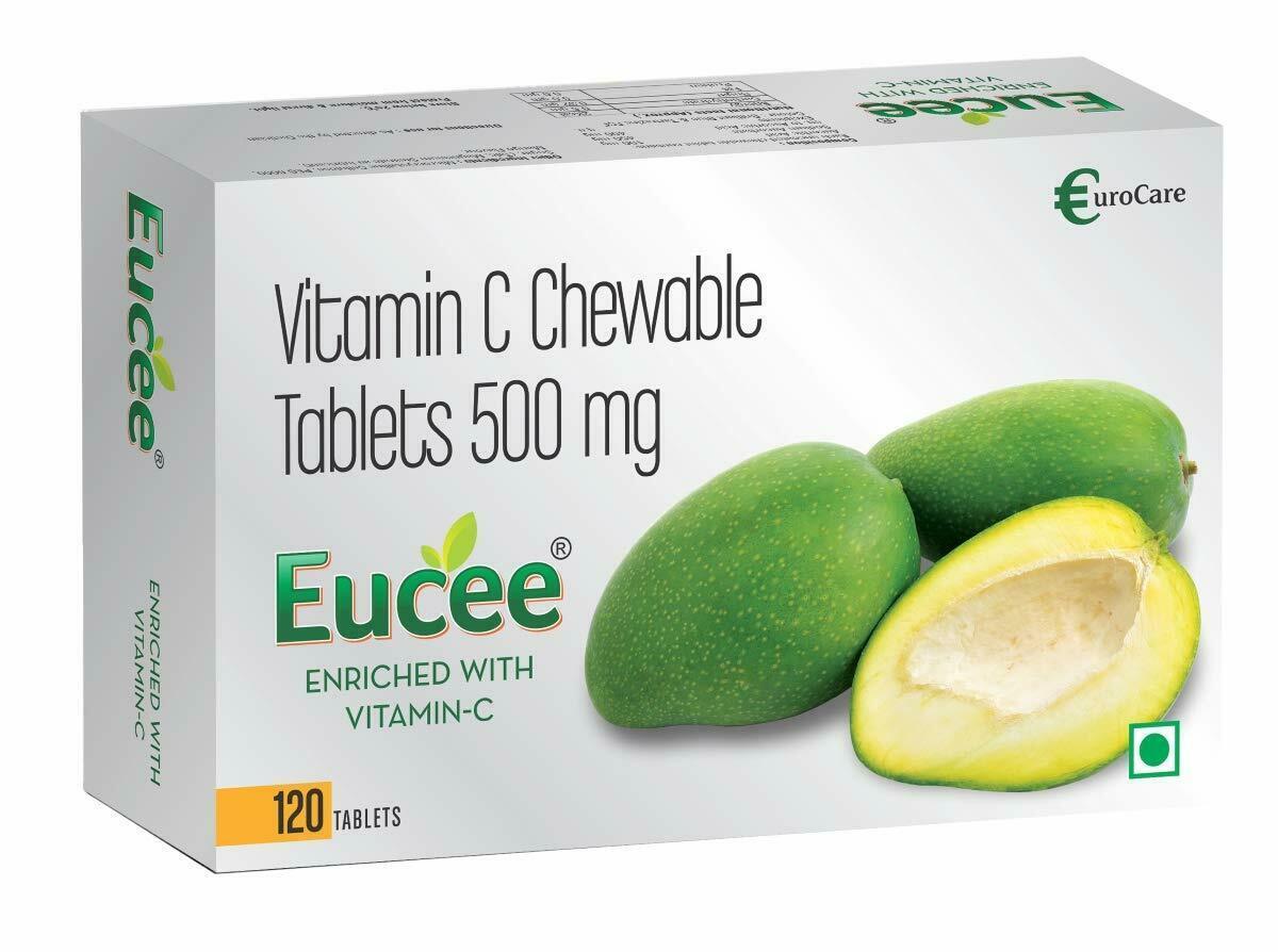 Chewable Vitamin C 500 mg - 120 Tablets - SELECT FLAVOUR - MADE IN INDIA