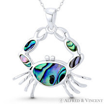 Crab Cancer Zodiac Sign Mother-of-Pearl 925 Sterling Silver Boho Sealife... - $84.35+