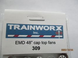 Trainworx Stock # 309 EMD 48" Cap Top Fans. N-Scale image 5