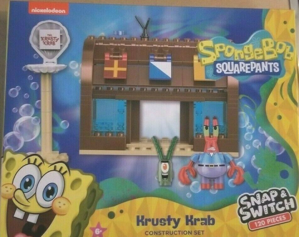 Nickelodeon Spongebob Squarepants Construction Set Mr Krabs Plankton ...