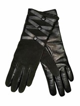 Women Winter Leather Sued Fashion Lined Gloves BLACK 6.5 - $108.87