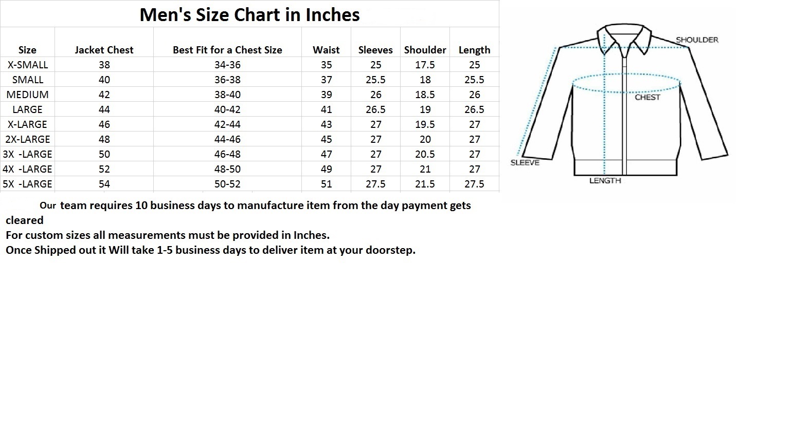 barbour mens size chart